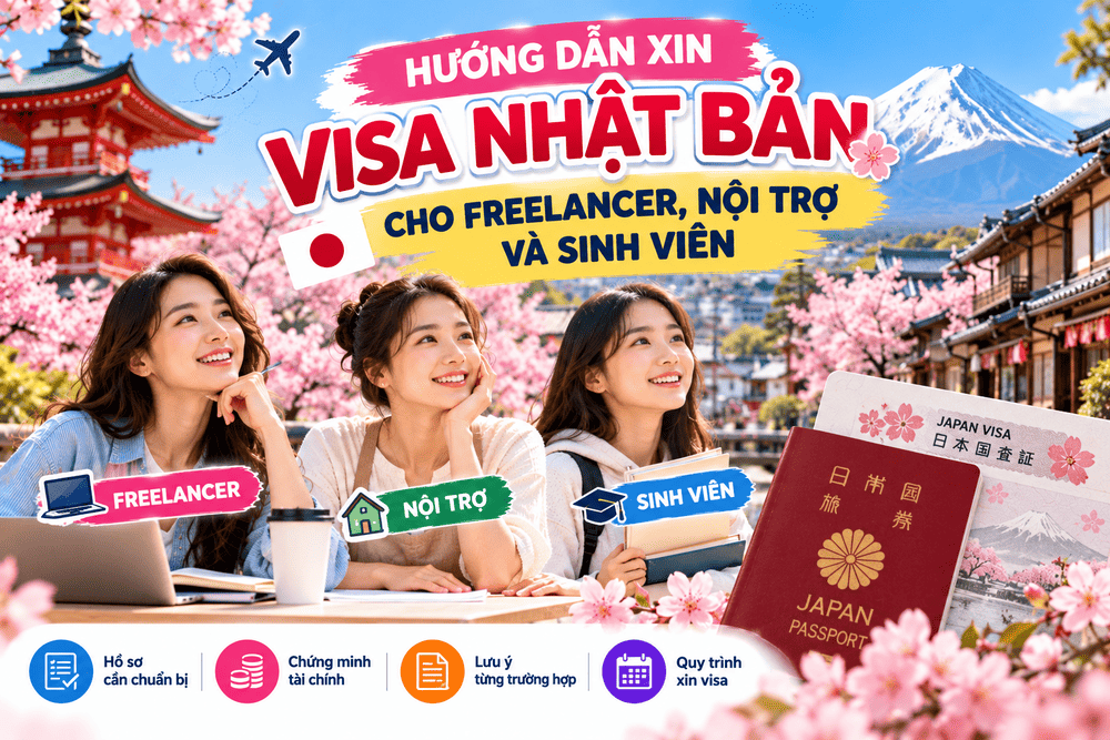 HƯỚNG DẪN XIN VISA NHẬT BẢN CHO FREELANCER, NỘI TRỢ VÀ SINH VIÊN